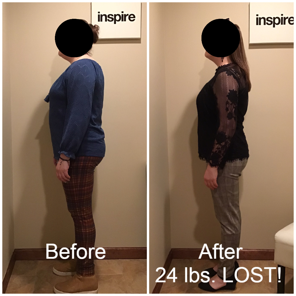 Inspire client AB, lost 24 pounds