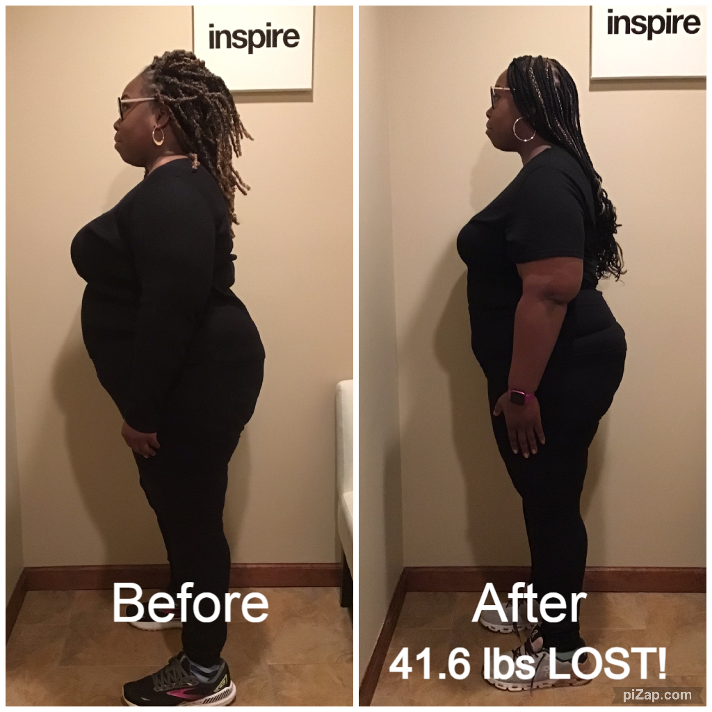 Inspire client AB, lost 41.6 pounds