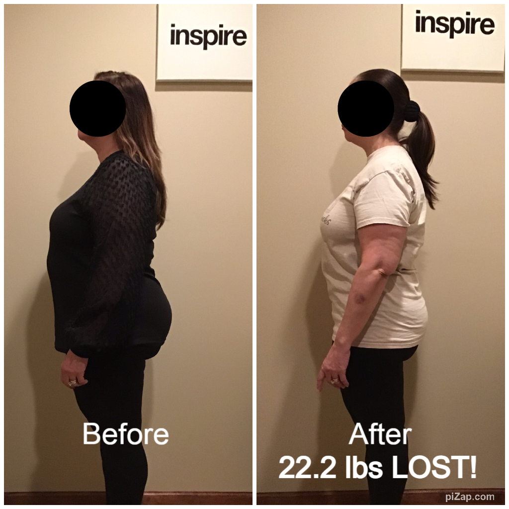 Inspire client AC, lost 22.2 pounds