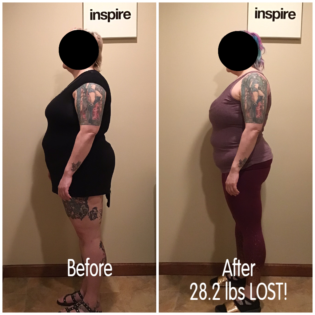 Inspire client AF, lost 28.2 pounds