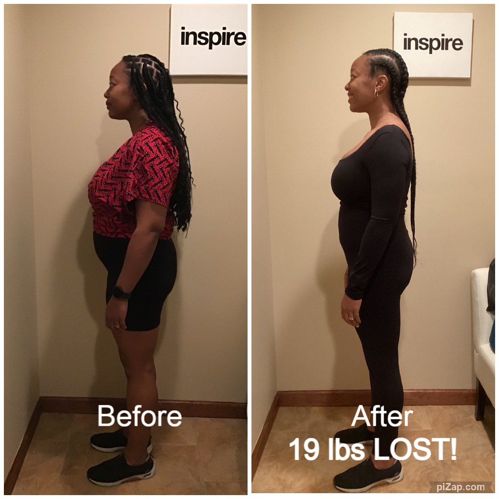Inspire client AM, lost 19 pounds