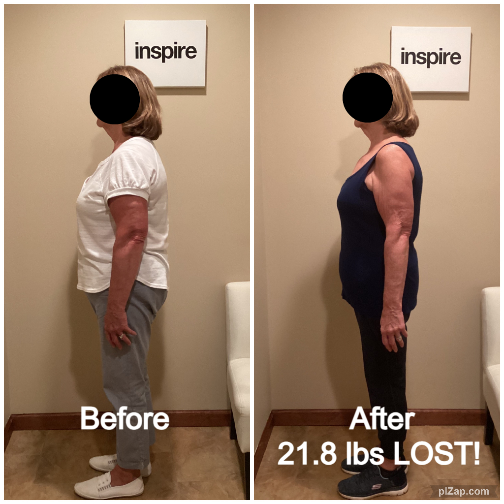 Inspire client CB, lost 21.8 pounds