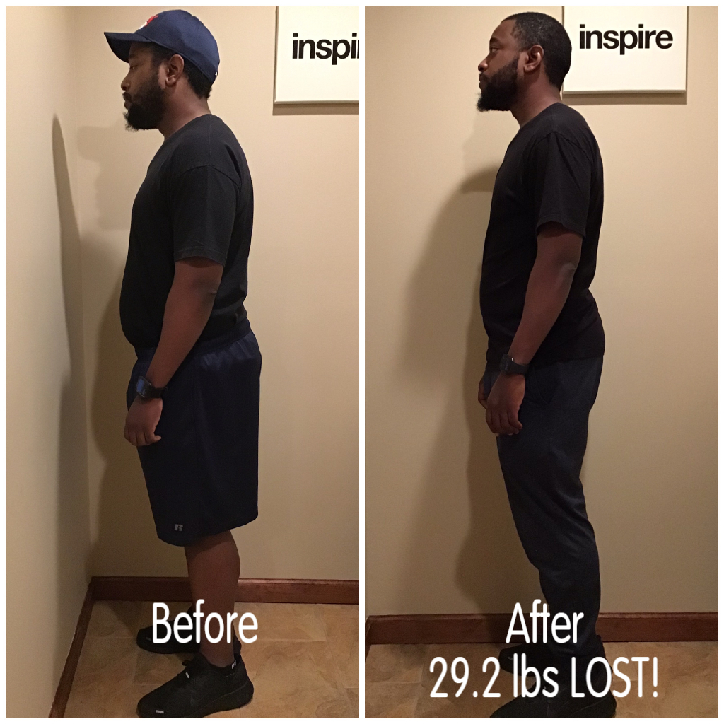 Inspire client DS, lost 29.2 pounds