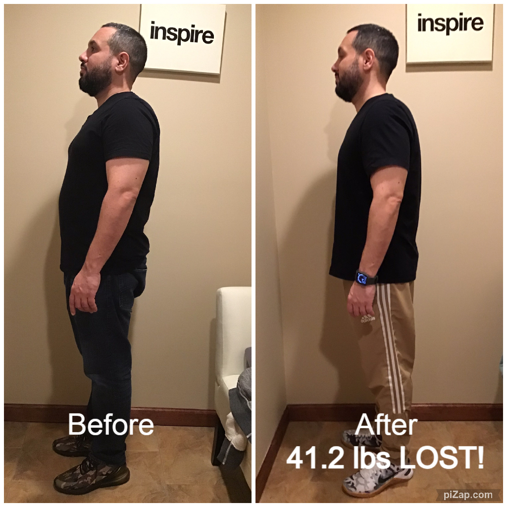 Inspire client DT, lost 41.2 pounds