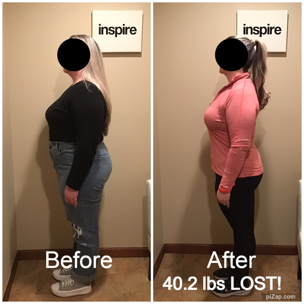 Inspire client ES, lost 40.2 pounds