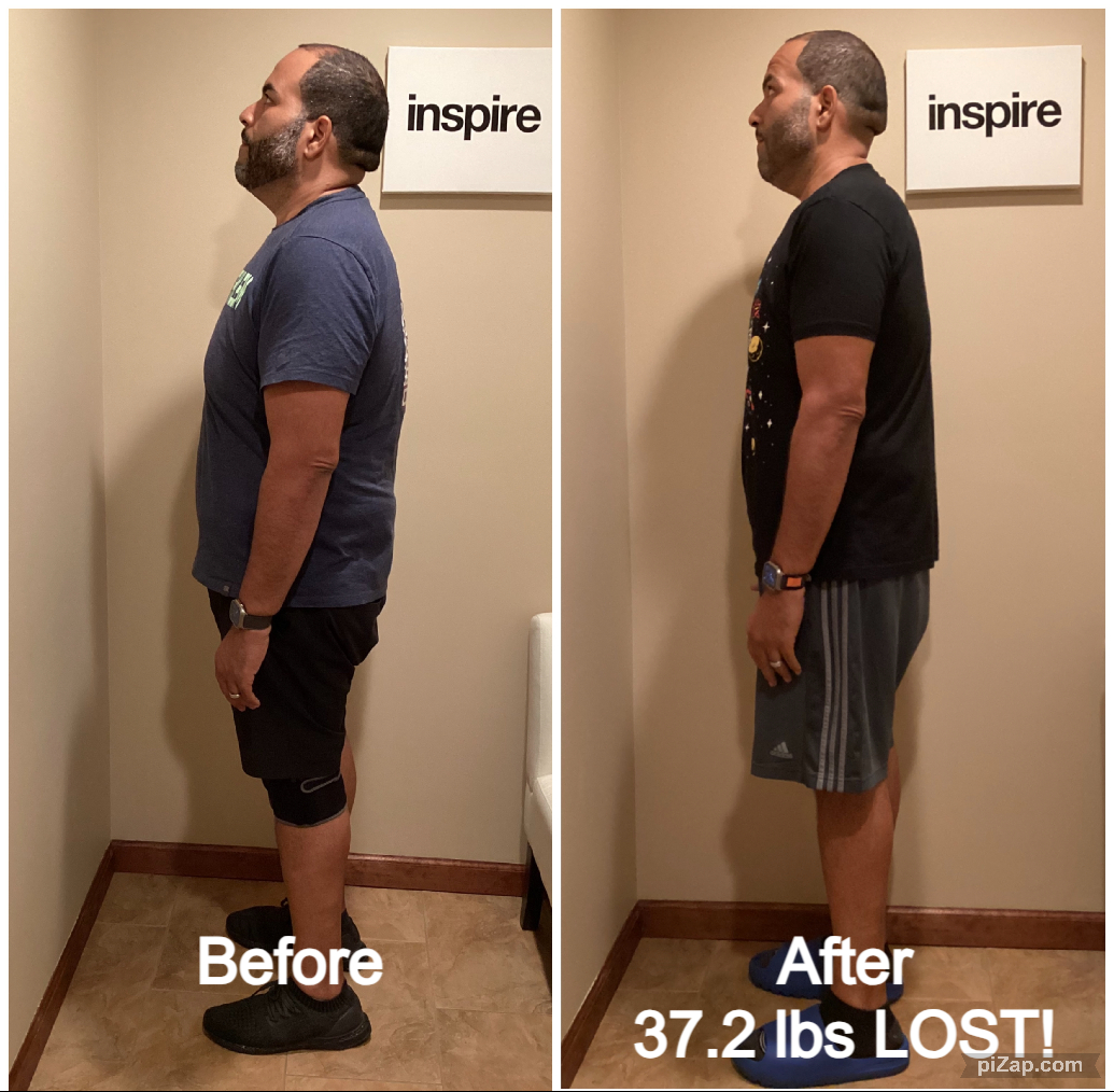 Inspire client JD, lost 37.2 pounds