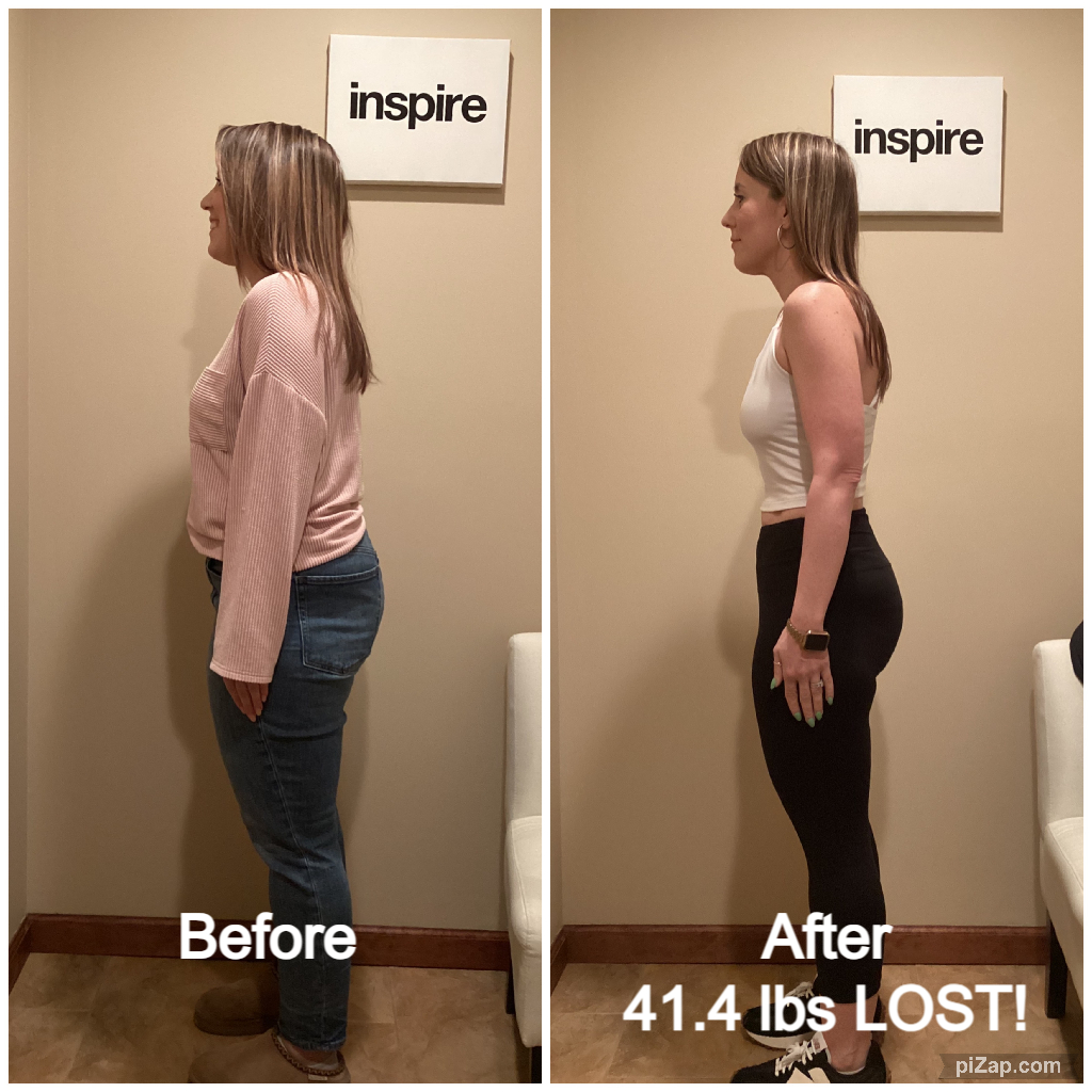 Inspire client JM, lost 41.4 pounds