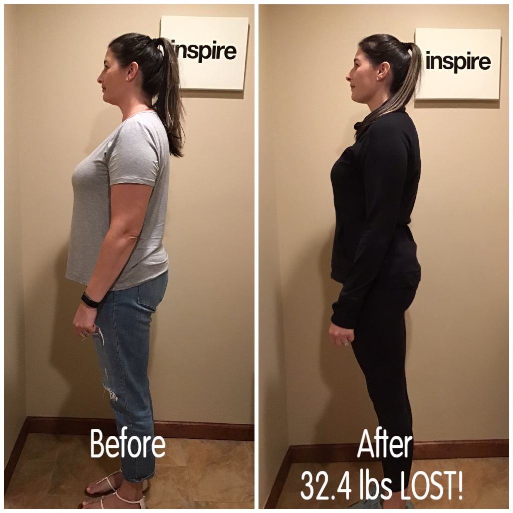 Inspire client KH, lost 32.4 pounds