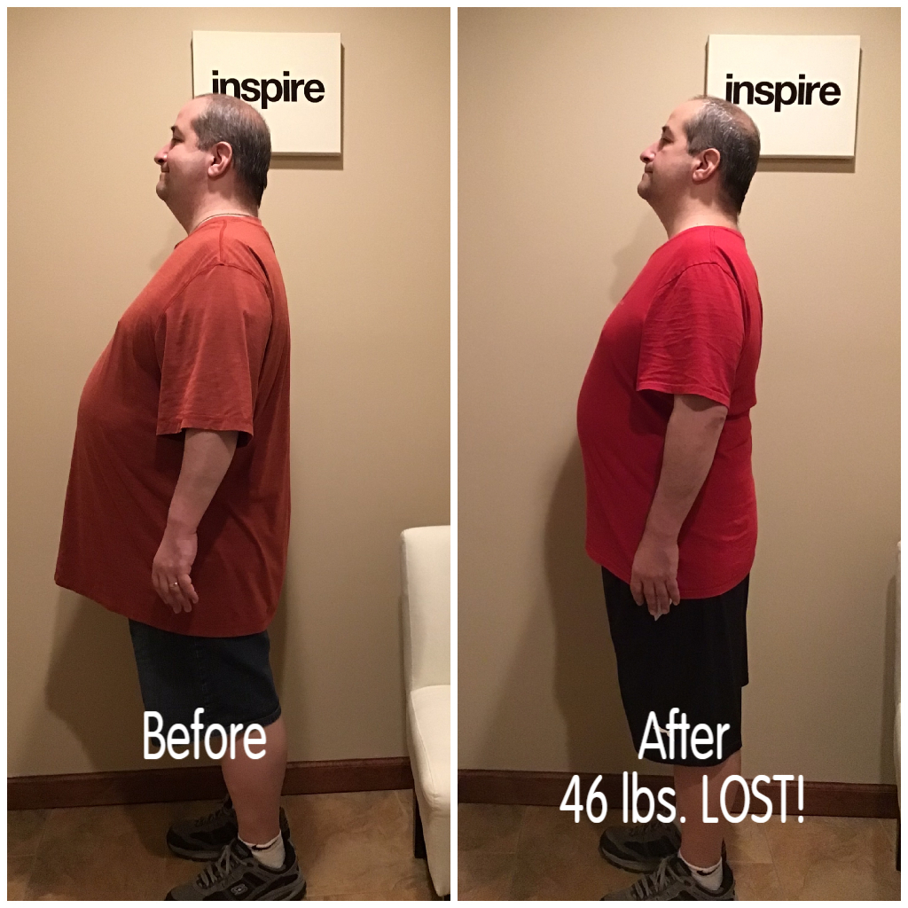 Inspire client MP, lost 46 pounds