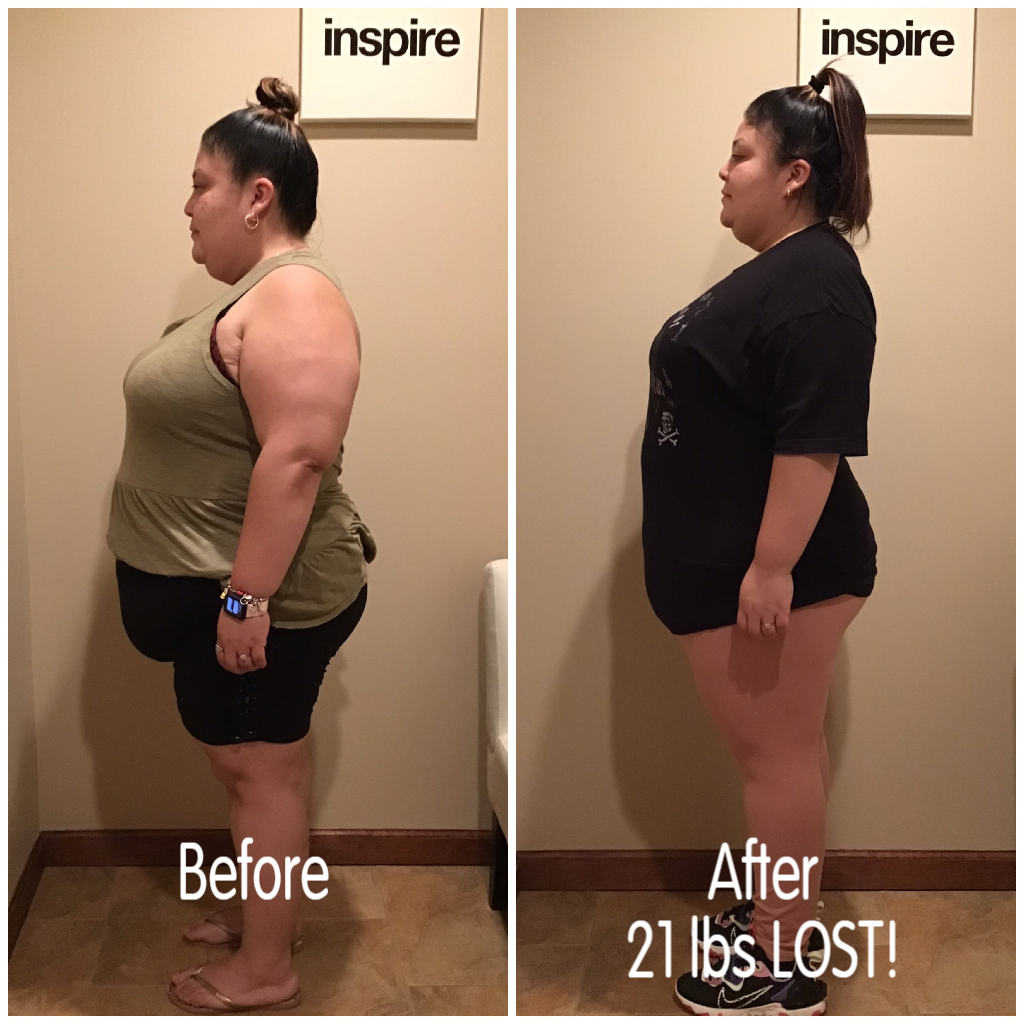 Inspire client MS, lost 21 pounds
