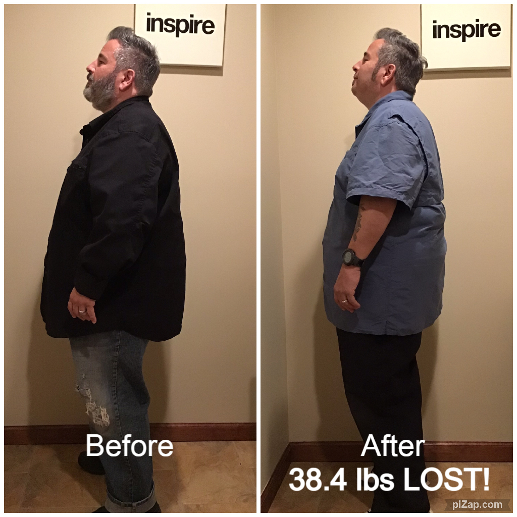 Inspire client MS, lost 38.4 pounds