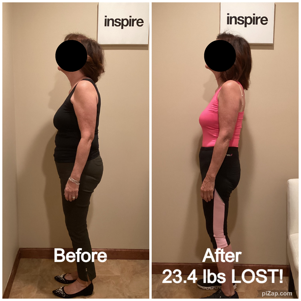 Inspire client RA, lost 23.4 pounds