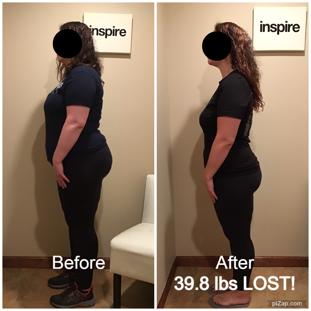 Inspire client RD, lost 39.8 pounds
