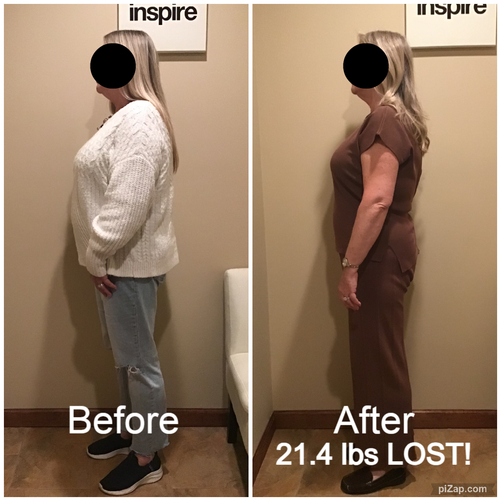 Inspire client RM, lost 21.4 pounds
