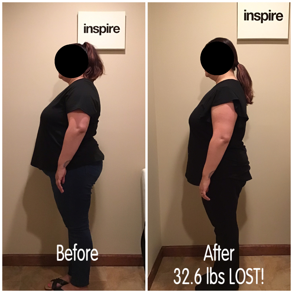 Inspire client RZ, lost 32.6 pounds