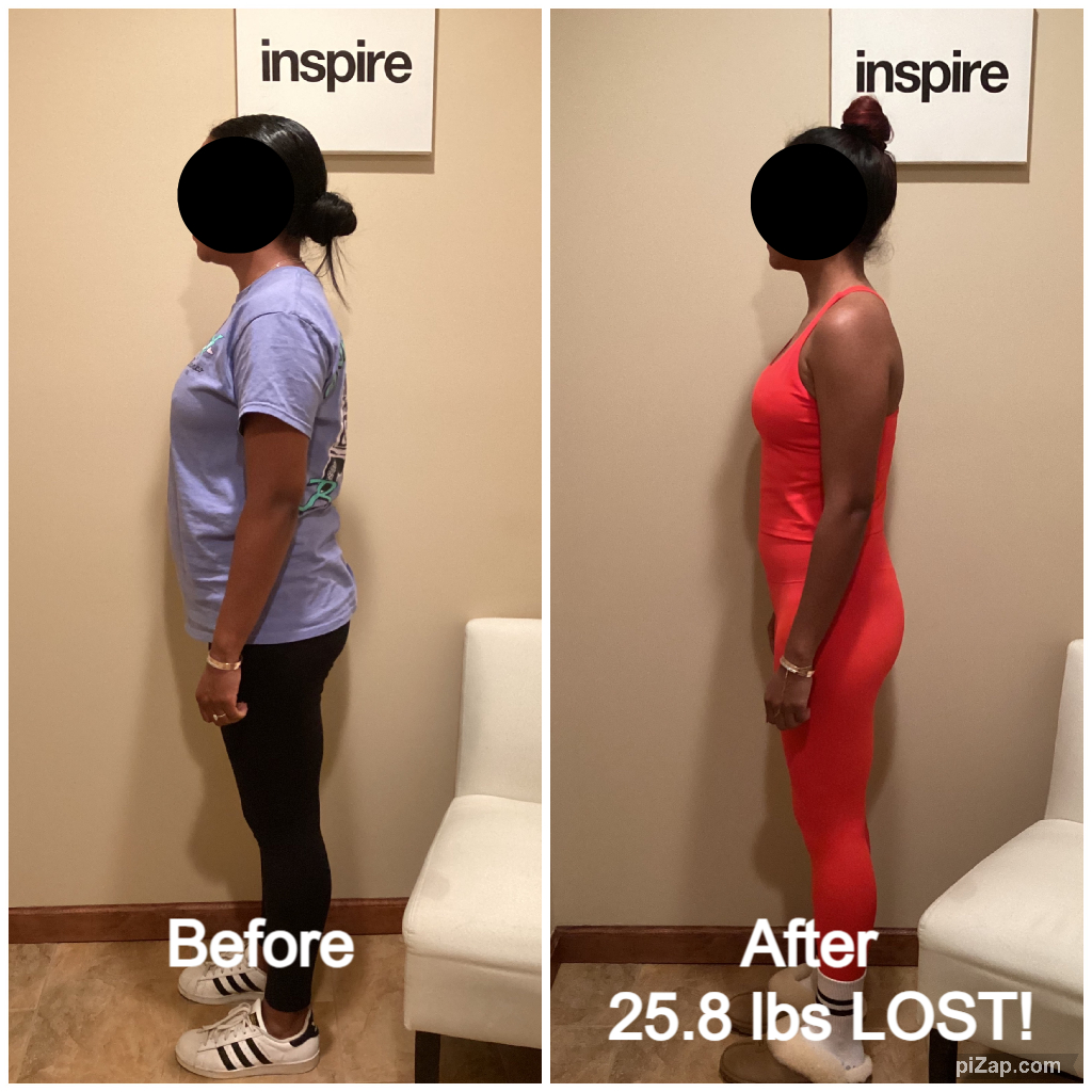 Inspire client SA, lost 25.8 pounds