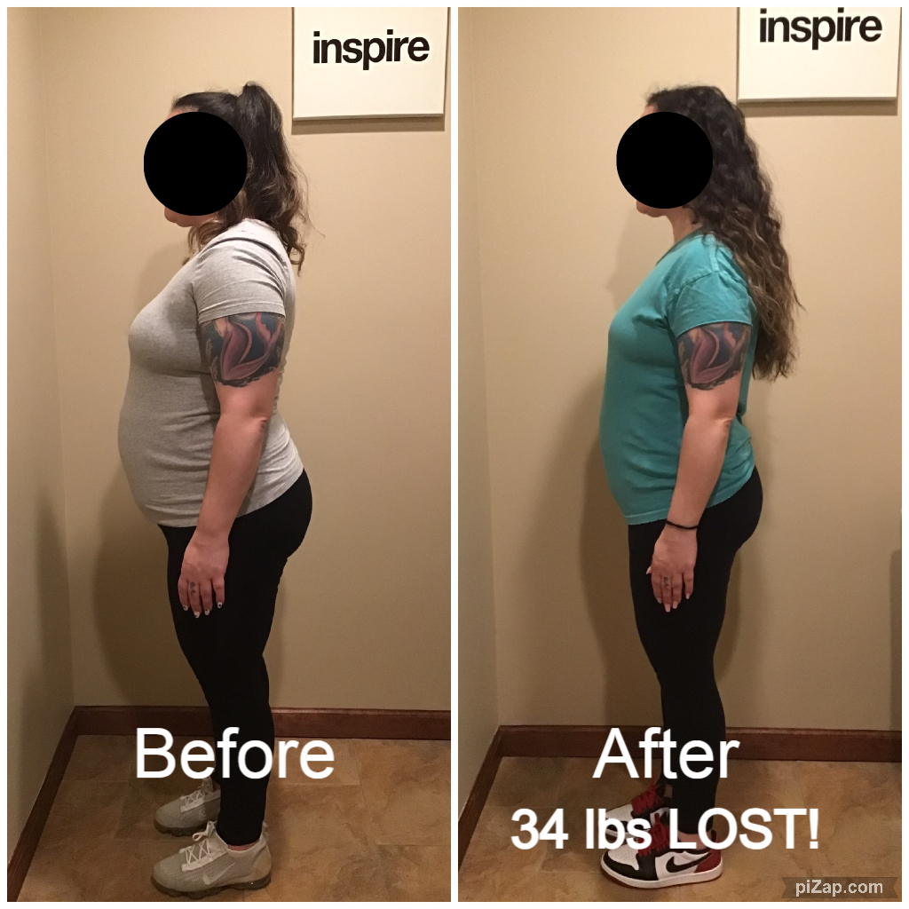Inspire client SC, lost 34 pounds