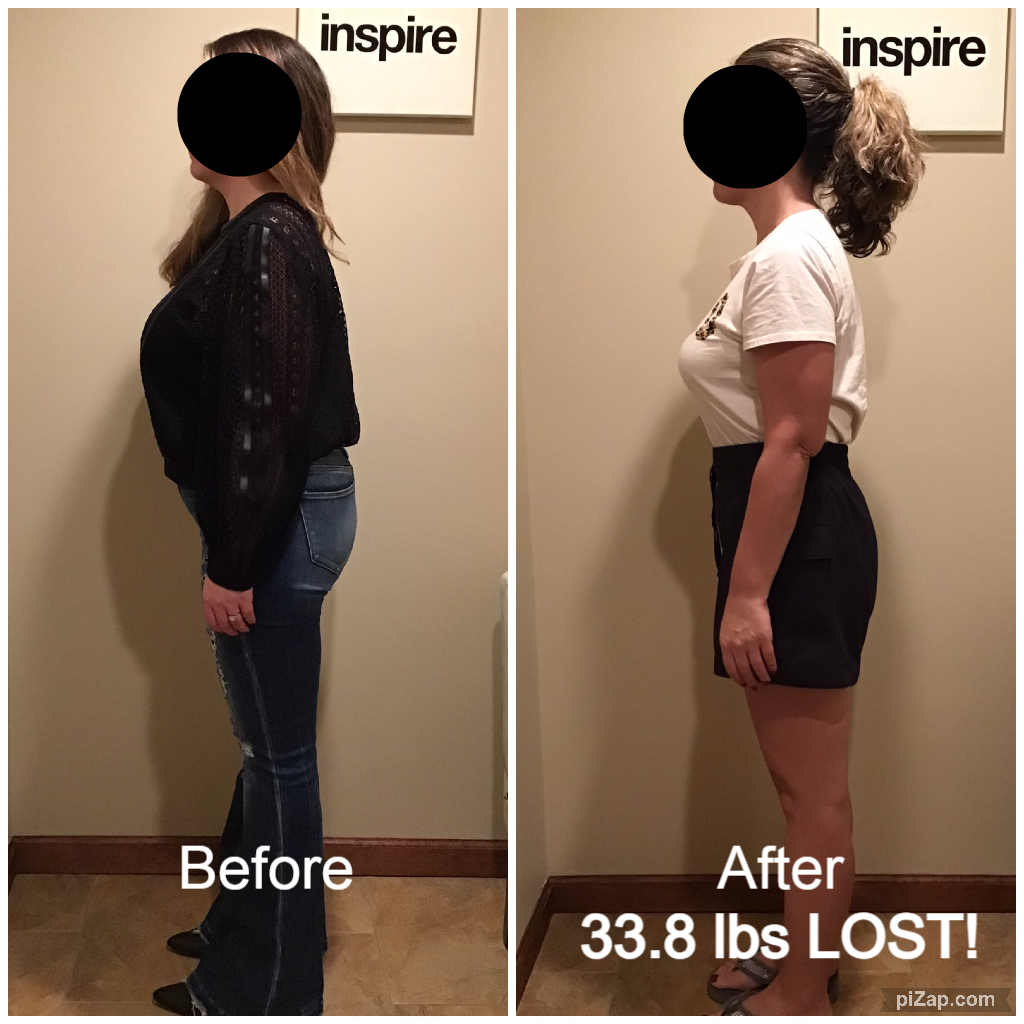 Inspire client SF, lost 33.8 pounds