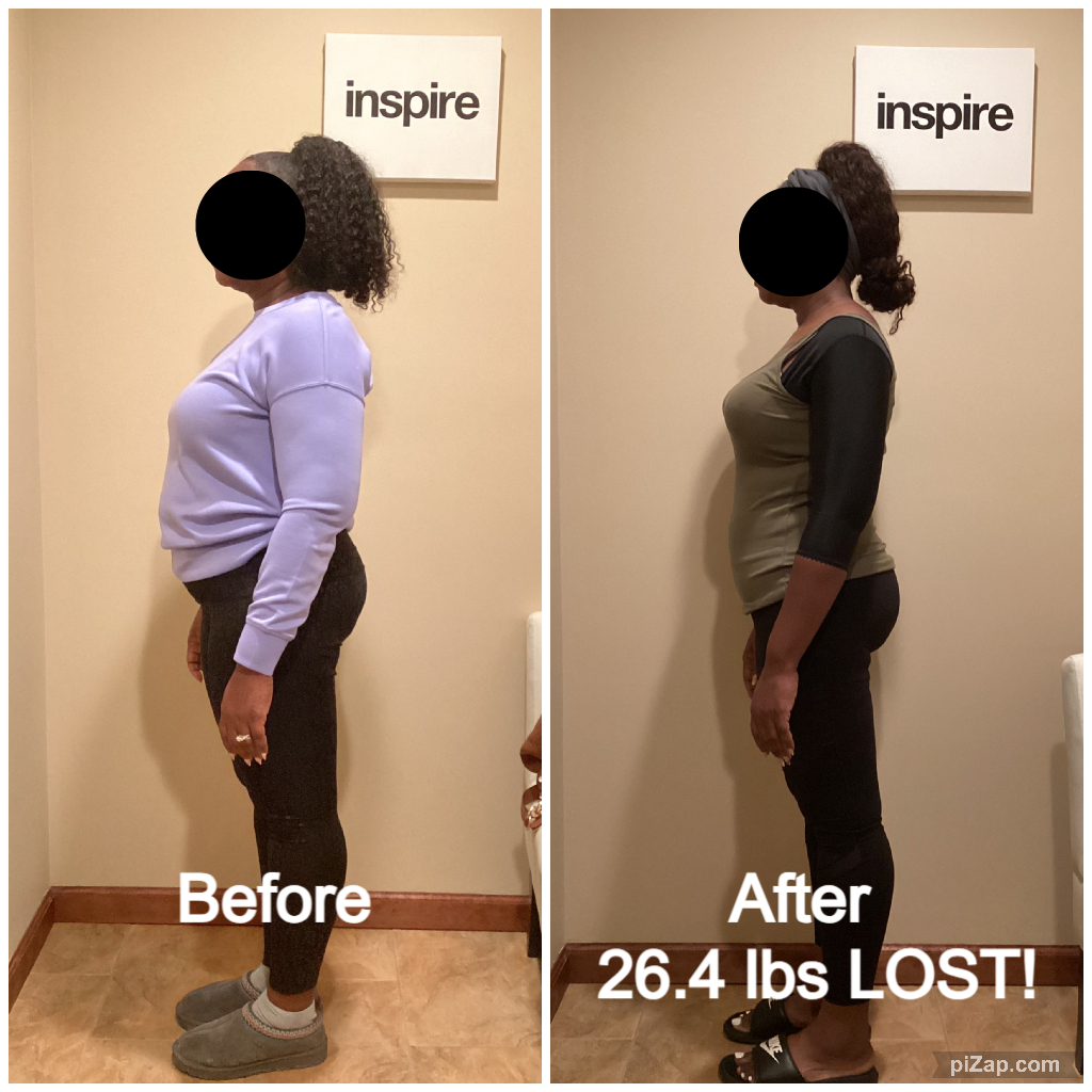 Inspire client SM, lost 26.4 pounds