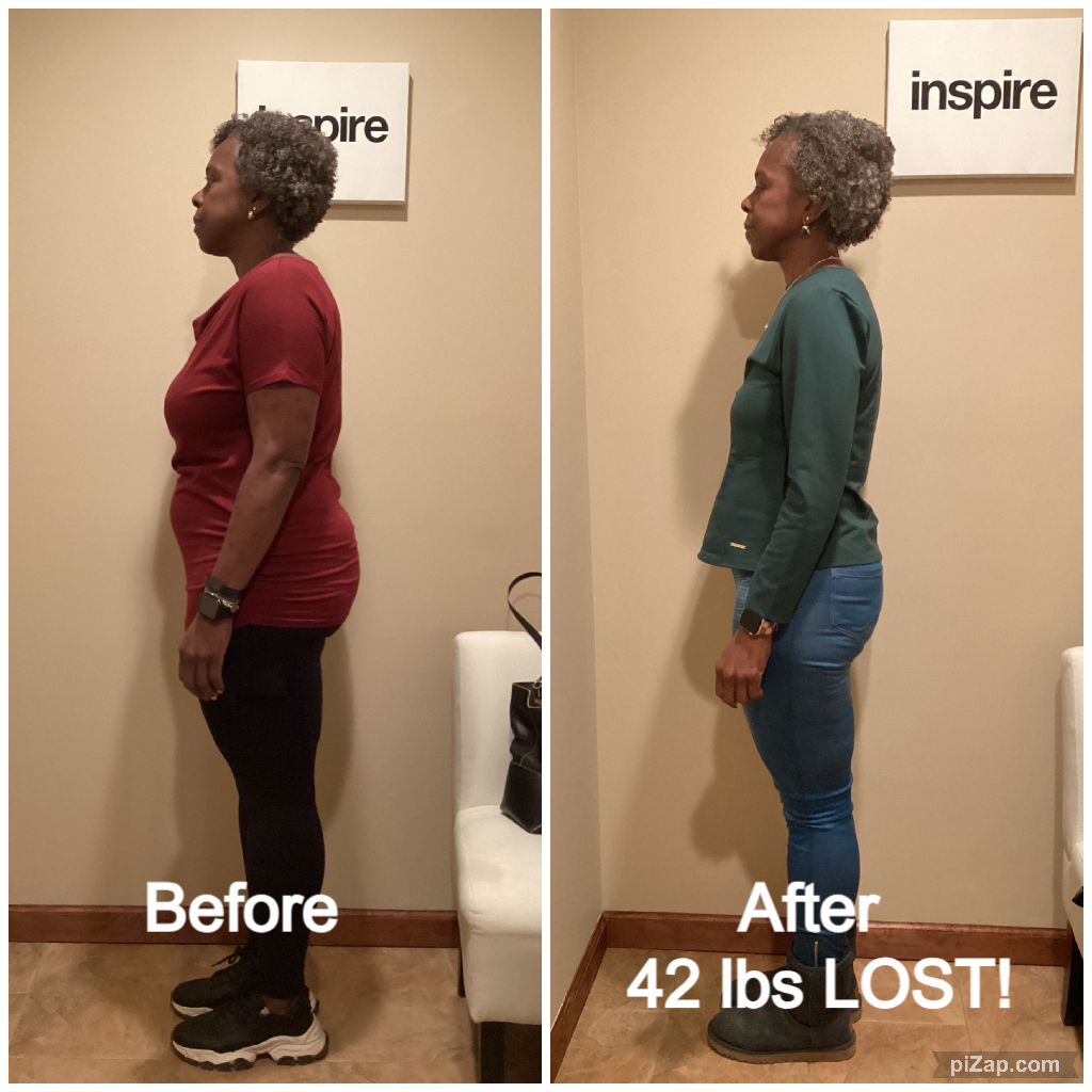 Inspire client TB, lost 42 pounds