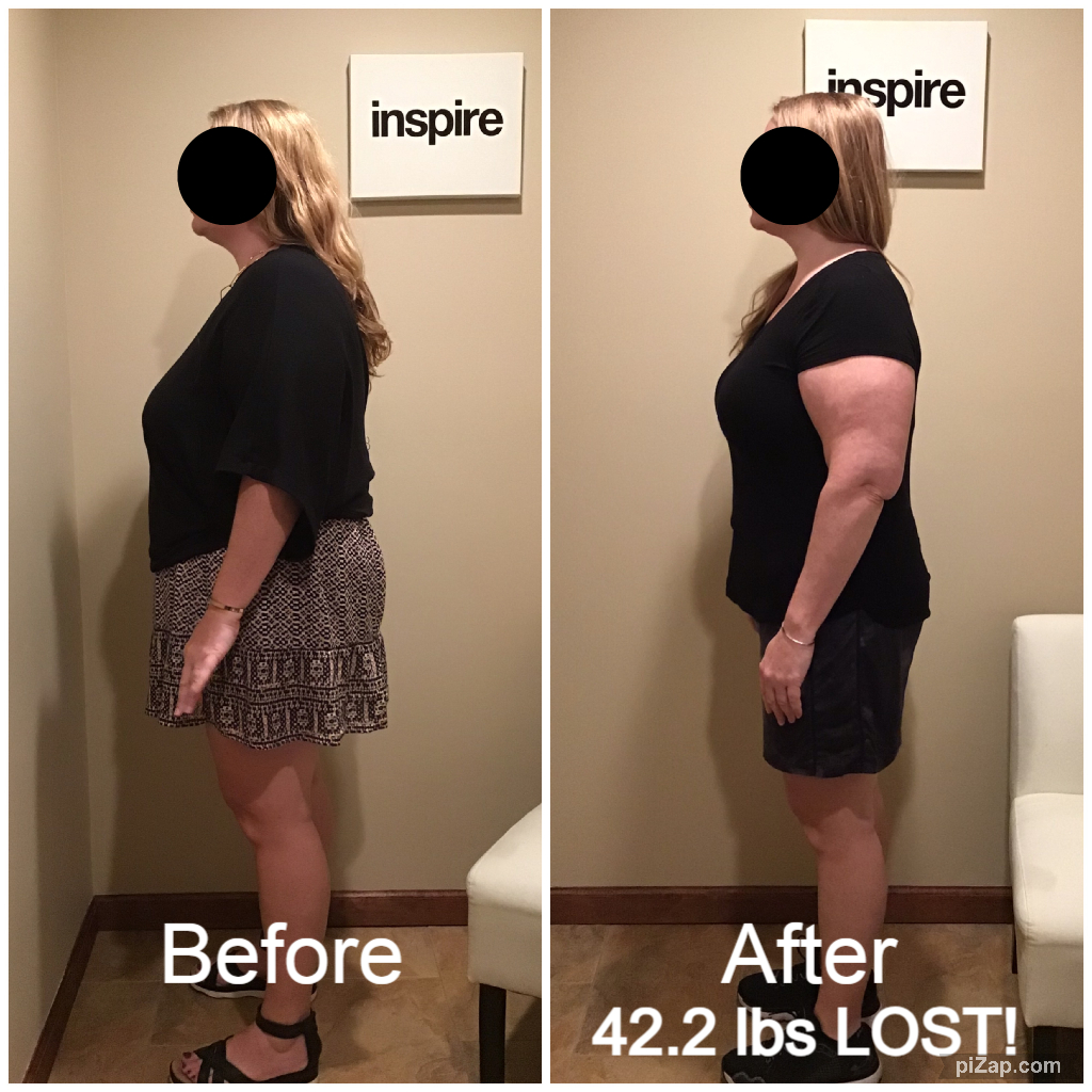 Inspire client TK, lost 42.2 pounds