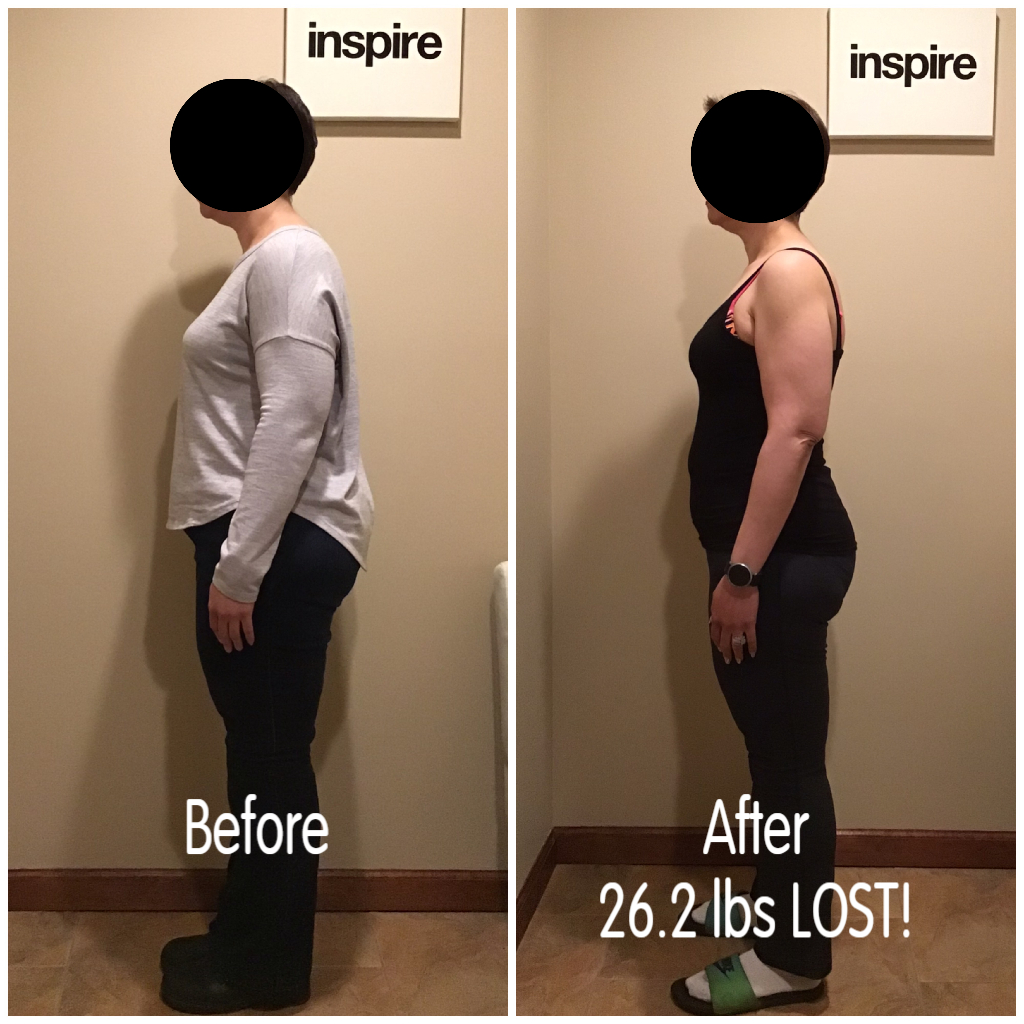 Inspire client WD, lost 26.2 pounds